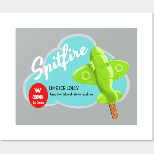 Crown Ice Cream Ad: Spitfire Lime Ice Lolly Wall Art by Slabafinety